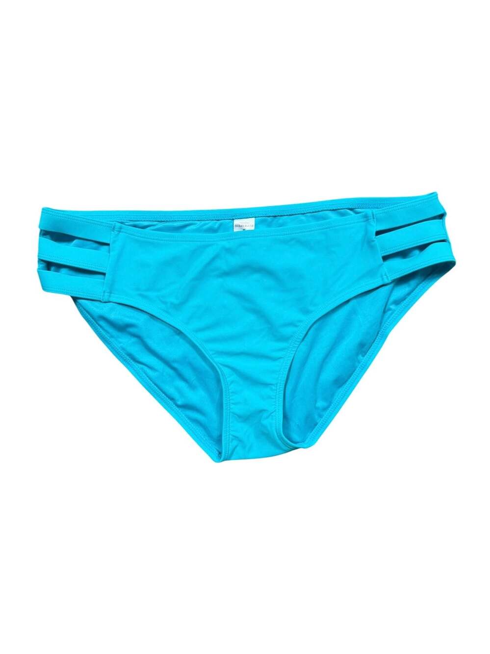 Ocean Blues Women's Strappy Bikini Bottoms in Aqua Blue Size M